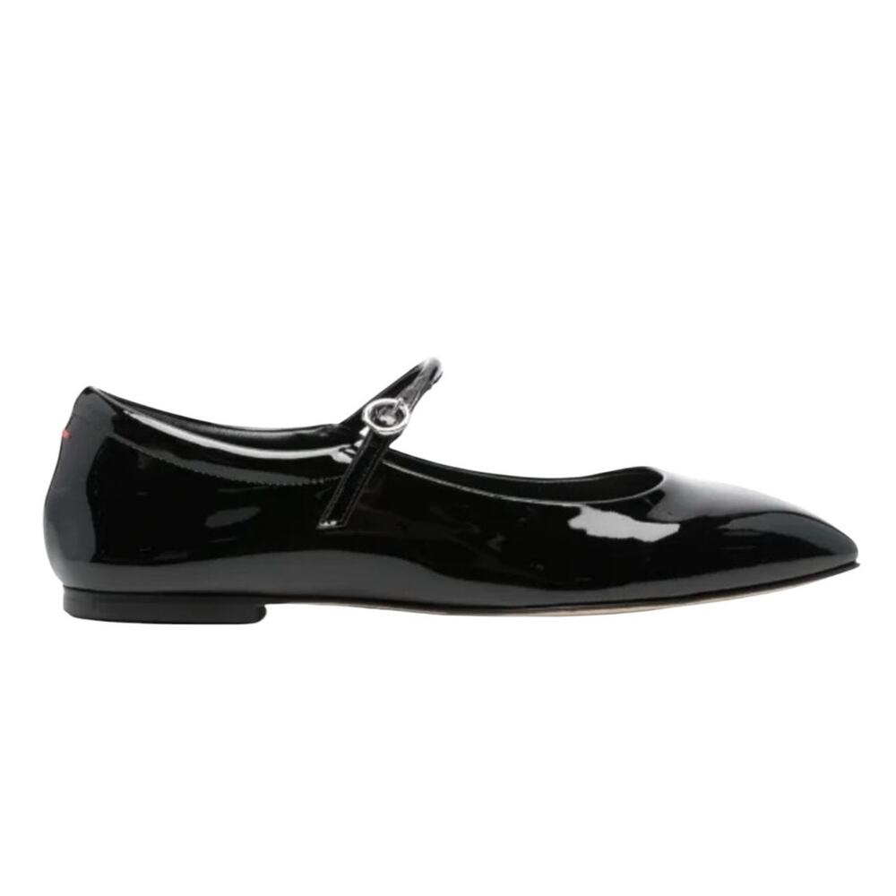 Aeyde Uma Mary Jane Black Patent Leather Flats EU 39 US 8 Made in Italy
